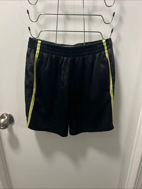 Spalding Black Shorts with Neon Yellow Trim